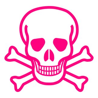 Skull Cross Bones Decal (Hot Pink)